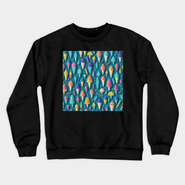 Colorful Ice Cream Patterns Crewneck Sweatshirt by Stylish Dzign